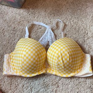 Yellow gingham bra